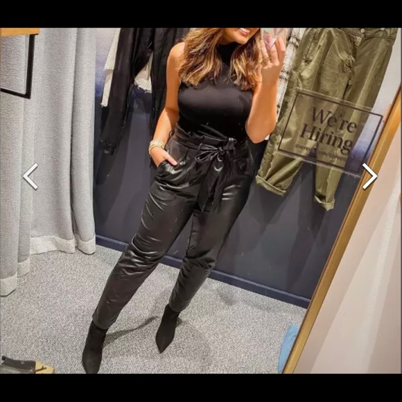 Evereve Commando Faux Leather Paper-Bag Pant - Picture 2 of 6